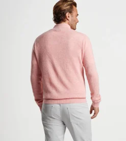 New Peter Millar Harbour Cashmere Linen Quarter Zip British Grey