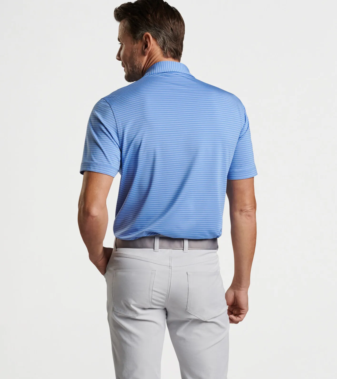 Discount Peter Millar Hemlock Performance Jersey Polo BONDI BLUE