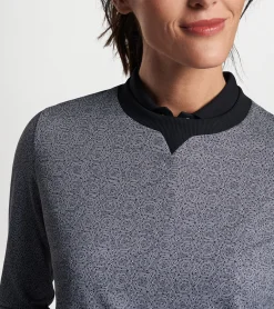 Sale Peter Millar Hexagons Print Birdie Sport Sweatshirt Black