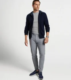 New Peter Millar Holdridge Hybrid Full-Zip Cardigan Navy