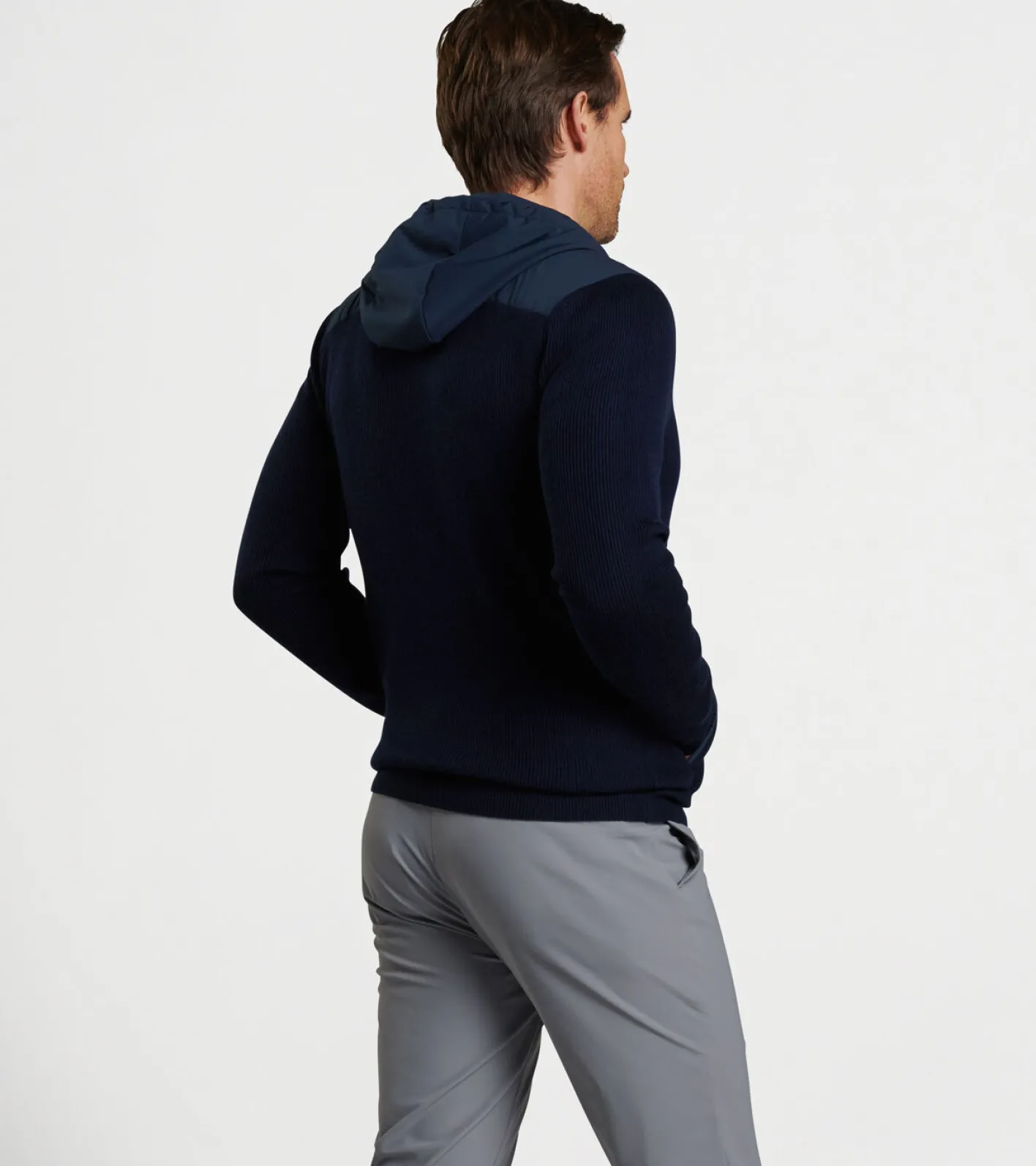 New Peter Millar Holdridge Hybrid Full-Zip Cardigan Navy
