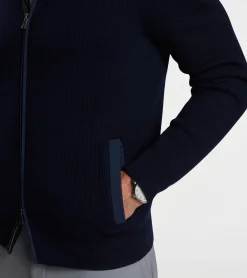 New Peter Millar Holdridge Hybrid Full-Zip Cardigan Navy