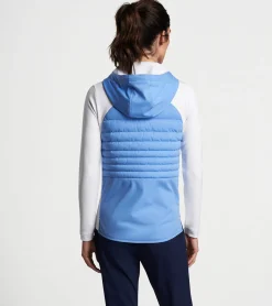 New Peter Millar Hooded Merge Jacket Bonnet/ White