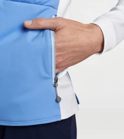 New Peter Millar Hooded Merge Jacket Bonnet/ White