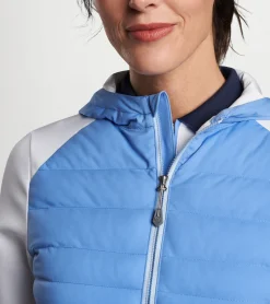 New Peter Millar Hooded Merge Jacket Bonnet/ White