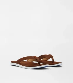 Fashion Peter Millar Hyperlight Slide Nubuck Flip Flop Cognac