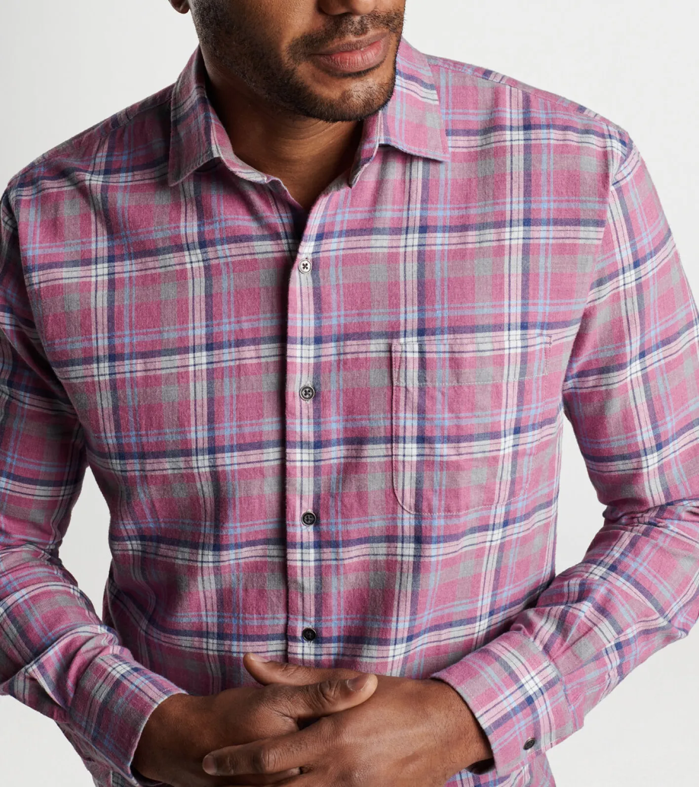 Hot Peter Millar Iron Way Cotton Sport Shirt Gale Grey