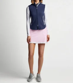 New Peter Millar Jameson Full-Zip Hooded Vest Navy