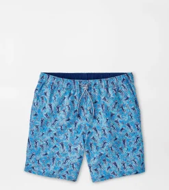Discount Peter Millar Jelly Tie Dye Swim Trunk Riverbed