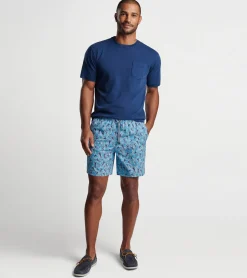Discount Peter Millar Jelly Tie Dye Swim Trunk Riverbed