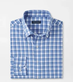 Discount Peter Millar Joplin Performance Poplin Sport Shirt Regatta Blue