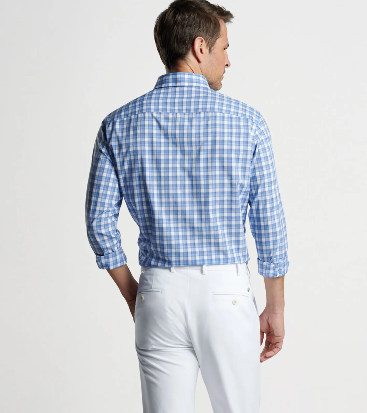 Discount Peter Millar Joplin Performance Poplin Sport Shirt Regatta Blue