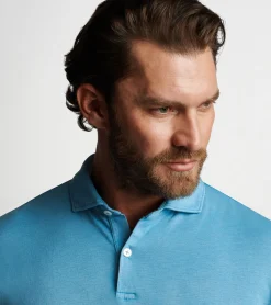 Outlet Peter Millar Journeyman Polo Blue Frost
