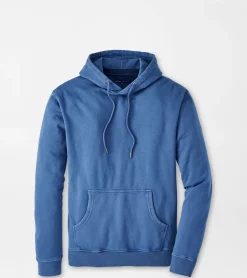 Hot Peter Millar Lava Wash Garment-Dyed Hoodie Navy