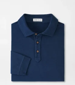 Outlet Peter Millar Lava Wash Long-Sleeve Polo Navy