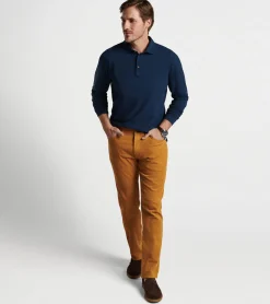 Outlet Peter Millar Lava Wash Long-Sleeve Polo Navy