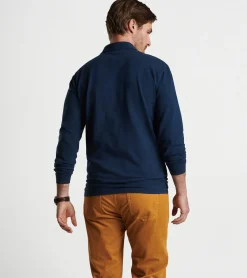Outlet Peter Millar Lava Wash Long-Sleeve Polo Navy