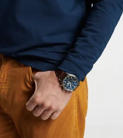 Outlet Peter Millar Lava Wash Long-Sleeve Polo Navy