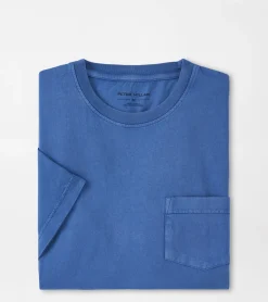 Hot Peter Millar Lava Wash Pocket Tee Navy