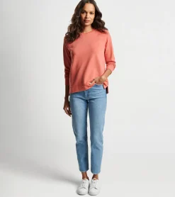 Best Peter Millar Lava Wash Relaxed Fleeceback Crew Cayenne