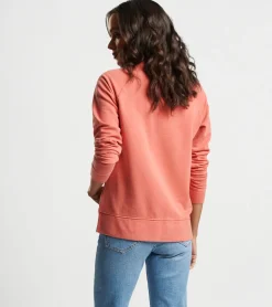 Best Peter Millar Lava Wash Relaxed Fleeceback Crew Cayenne