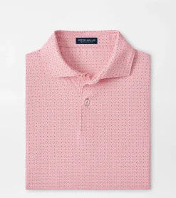 Best Peter Millar Lloyd Dot Geo Performance Jersey Polo PEACH BLOOM