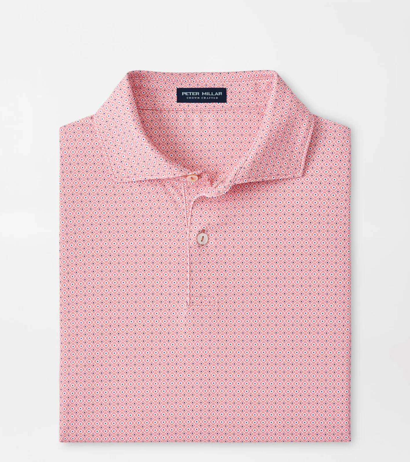 Best Peter Millar Lloyd Dot Geo Performance Jersey Polo PEACH BLOOM