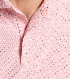 Best Peter Millar Lloyd Dot Geo Performance Jersey Polo PEACH BLOOM