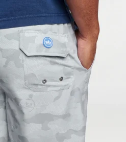 Sale Peter Millar Logo Camo Swim Trunk Gale Grey