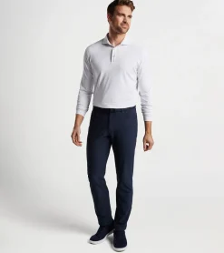 Clearance Peter Millar Lyons Performance Jersey Long-Sleeve Polo White