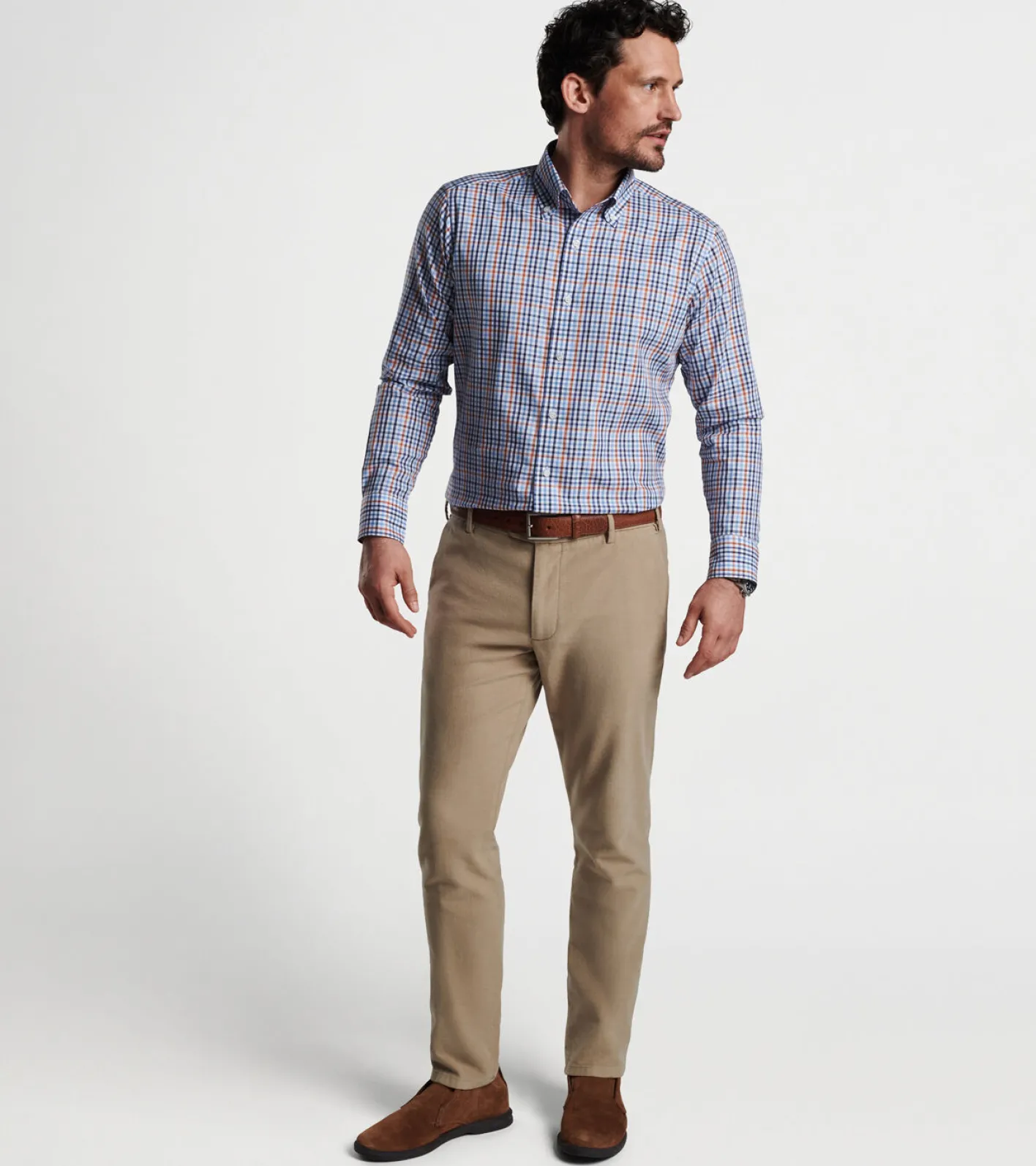 Hot Peter Millar Manor Moleskin Flat-Front Trouser Khaki