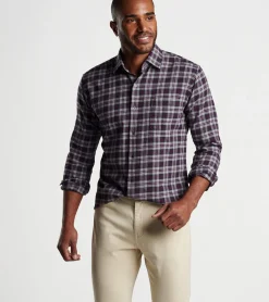 Clearance Peter Millar Maywood Cotton Sport Shirt Gale Grey