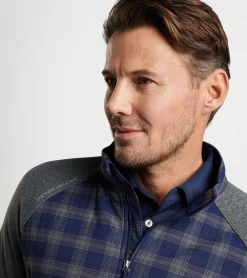 Discount Peter Millar Merge Elite Flannel Hybrid Jacket Navy