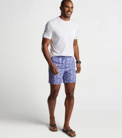 Clearance Peter Millar Mosaic Madness Swim Trunk Palmer Pink