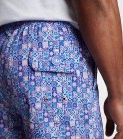 Clearance Peter Millar Mosaic Madness Swim Trunk Palmer Pink
