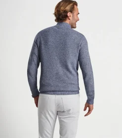 Clearance Peter Millar Nevis Twisted Quarter-Zip Atlantic Blue