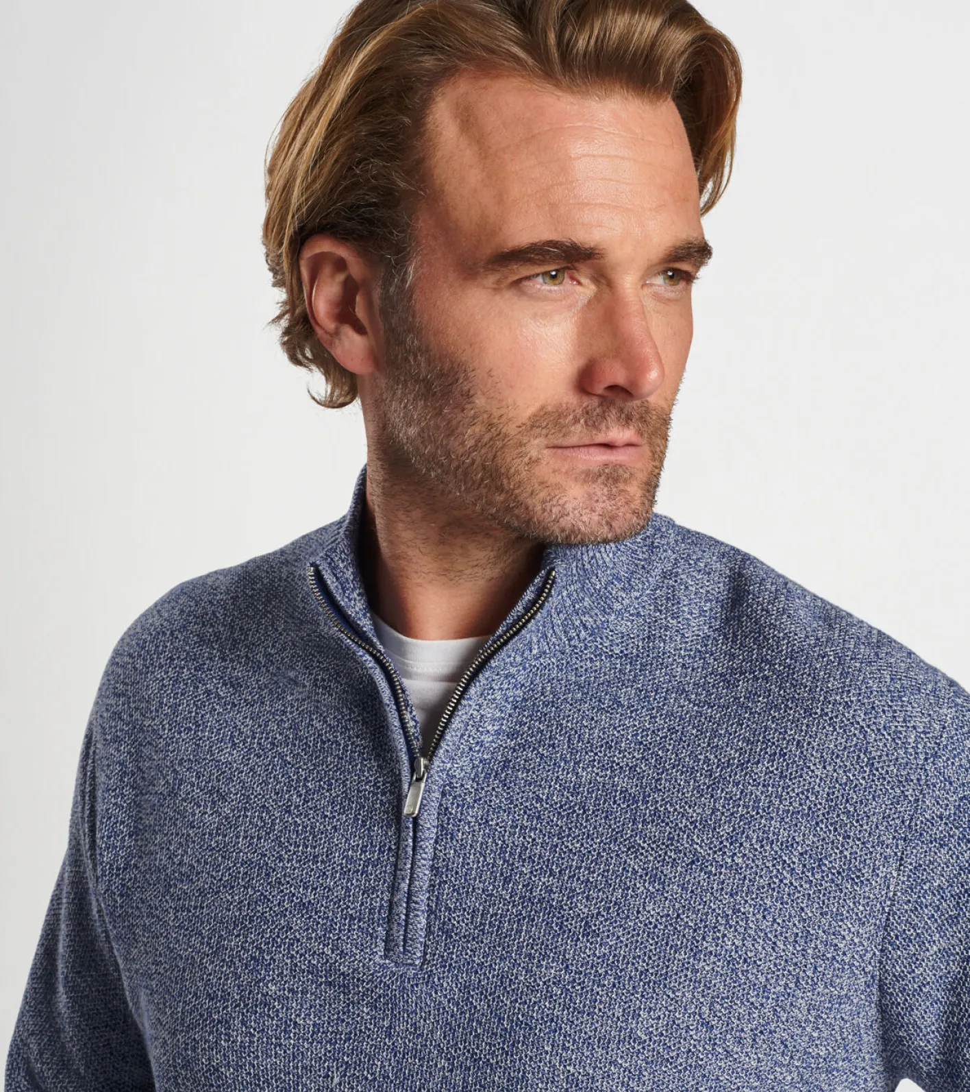 Clearance Peter Millar Nevis Twisted Quarter-Zip Atlantic Blue