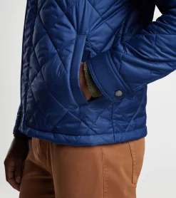 Discount Peter Millar Norfolk Quilted Bomber Atlantic Blue