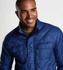 Discount Peter Millar Norfolk Quilted Bomber Atlantic Blue