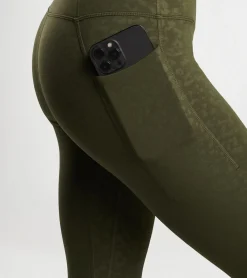 New Peter Millar Nova Performance Embossed 7/8 Legging Dark Military