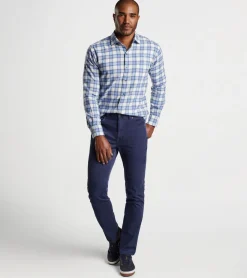 New Peter Millar Oakhurst Cotton Sport Shirt Winter Ivory