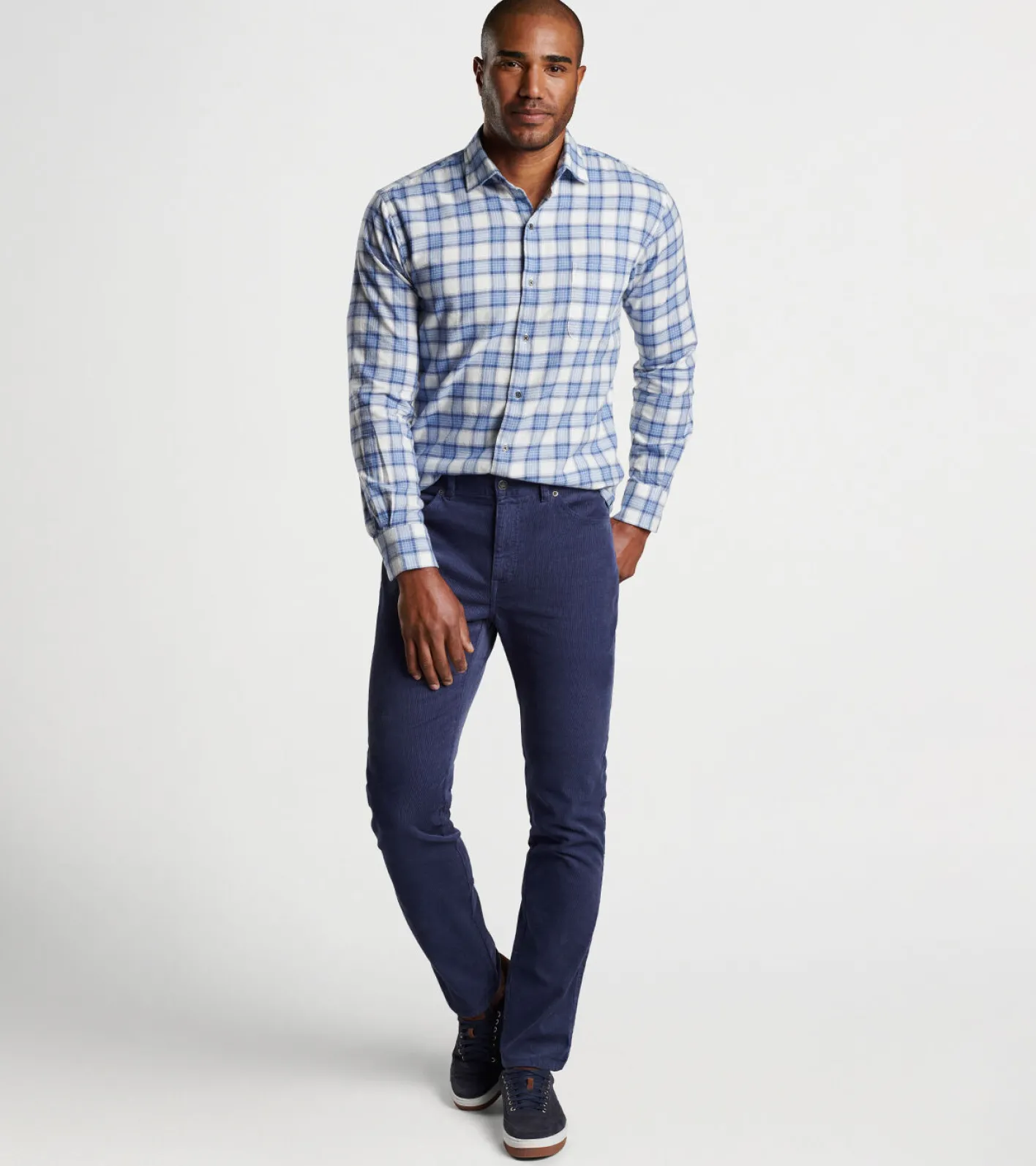 New Peter Millar Oakhurst Cotton Sport Shirt Winter Ivory