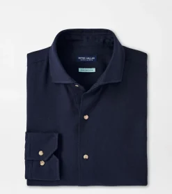 Sale Peter Millar Ofanto Cotton Cashmere Sport Shirt Navy