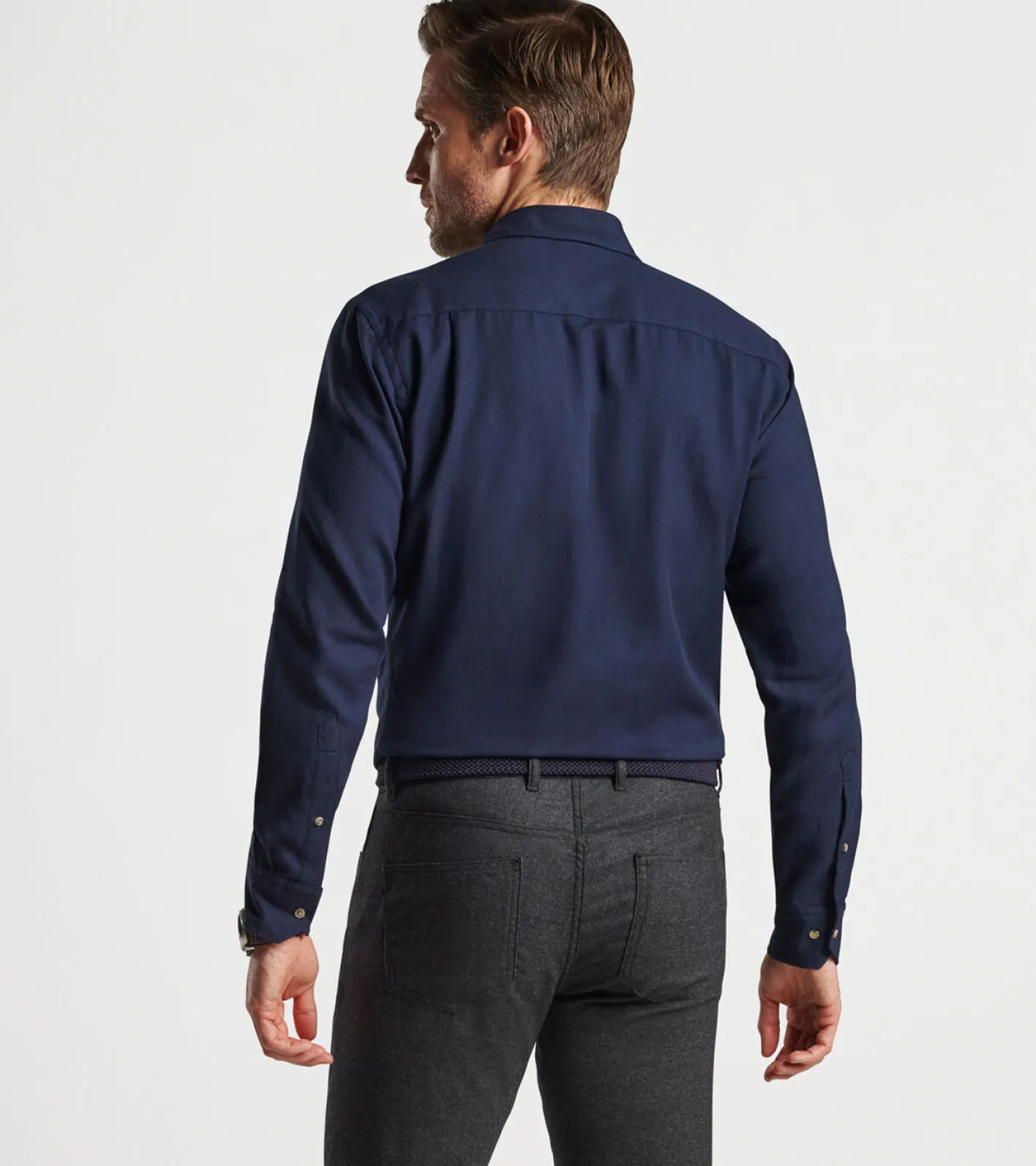 Sale Peter Millar Ofanto Cotton Cashmere Sport Shirt Navy