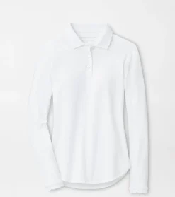 Fashion Peter Millar Opal Long-Sleeve Stretch Jersey Polo White