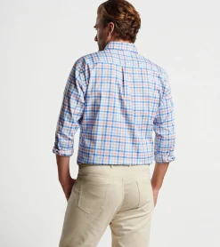 Outlet Peter Millar Orin Cotton-Stretch Sport Shirt PARADISE ORANGE