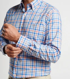 Outlet Peter Millar Orin Cotton-Stretch Sport Shirt PARADISE ORANGE