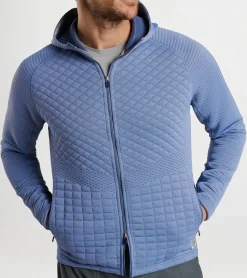 Fashion Peter Millar Orion Performance Quilted Hoodie Gale Grey