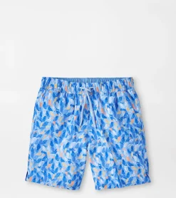 Hot Peter Millar Parrot Talk Youth Swim Trunk Cottage Blue