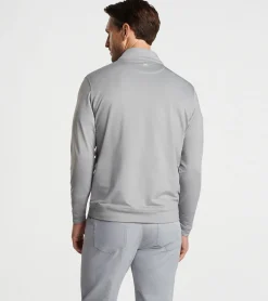Discount Peter Millar Perth M&eacute;lange Performance Quarter-Zip Gale Grey